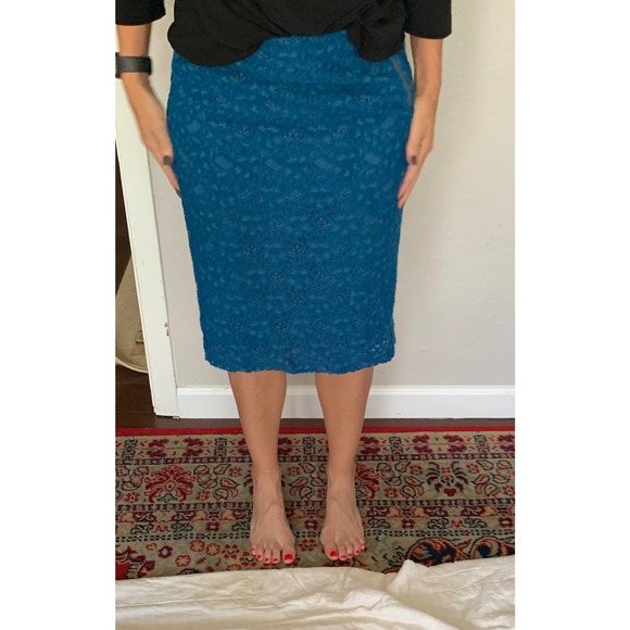 Moulinette Soeurs Turquoise Pencil Skirt Sz 6 - Picture 3 of 13